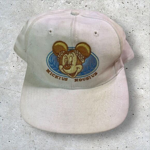 Disney Store Las Vegas Snapback Hat Roman Mickey Mouse White Cap Forum Shops - Picture 2 of 6